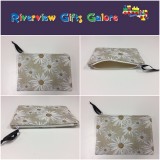 Zip Clutch / Purse / Bag / Pouch - Daisy Taupe